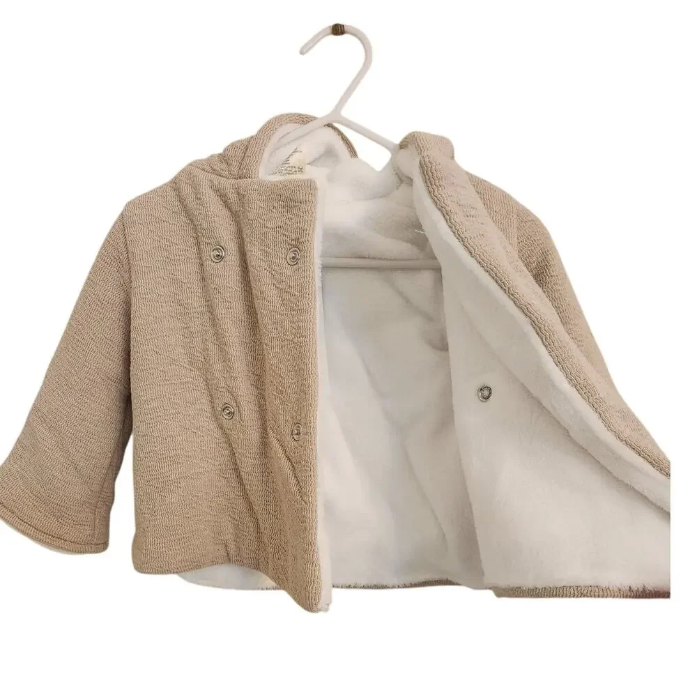 NWT First Impressions Unisex Faux Sherpa Lined Hooded Jacket 0-3 Months